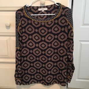 LOFT Paisley Long Sleeve Top